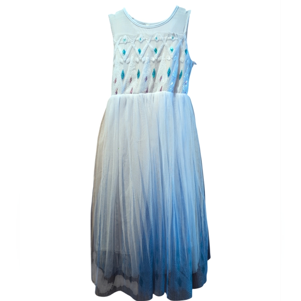 Girls Blue Ombre Tulle Princess Costume Dress